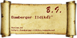 Bamberger Ildikó névjegykártya